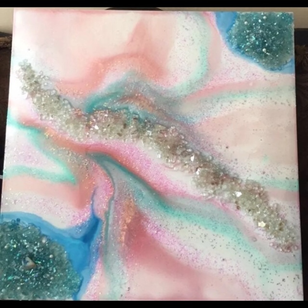 26/27 geode art painting handmade ❌❌sold❌❌